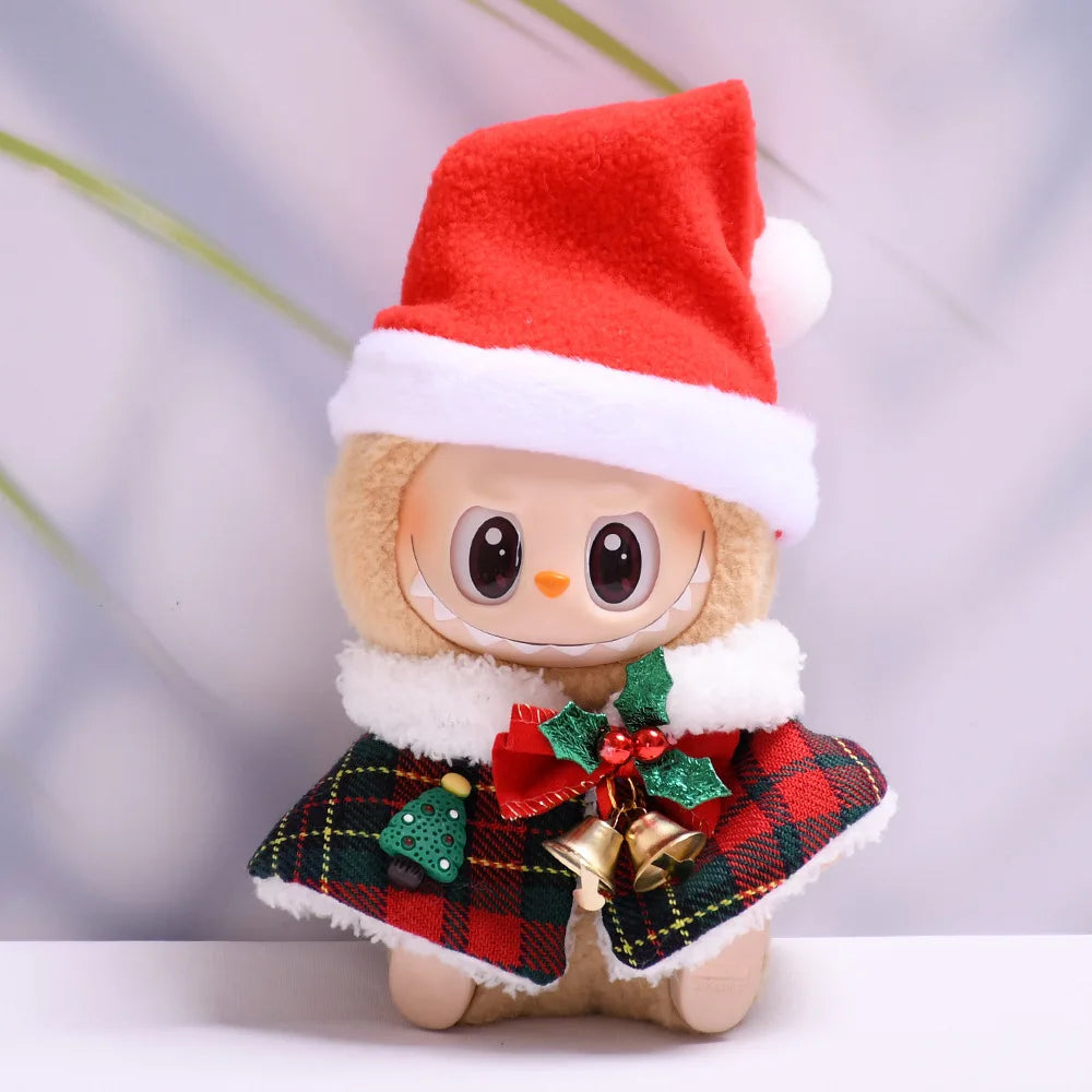 17cm Cute Mini Plush Doll'S Clothes Outfit Accessories For Korea Kpop Exo Labubu Idol Dolls Christmas Knitted Sweater Kid Gift