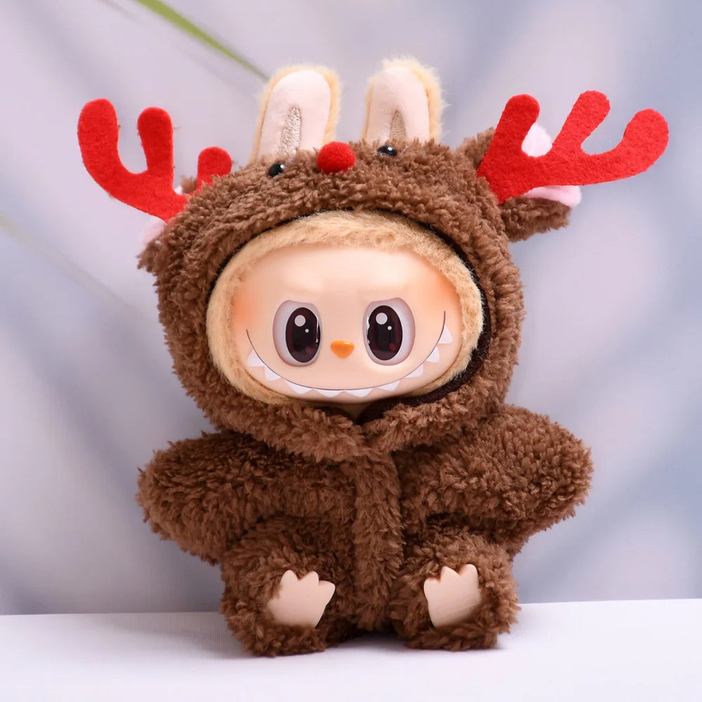 17cm Cute Mini Plush Doll'S Clothes Outfit Accessories For Korea Kpop Exo Labubu Idol Dolls Christmas Knitted Sweater Kid Gift