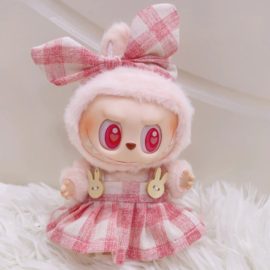 17cm Cute Mini Plush Doll'S Clothes Outfit Accessories For Korea Kpop Exo Labubu Idol Dolls Skirt Hat Clothing DIY Kids Gift