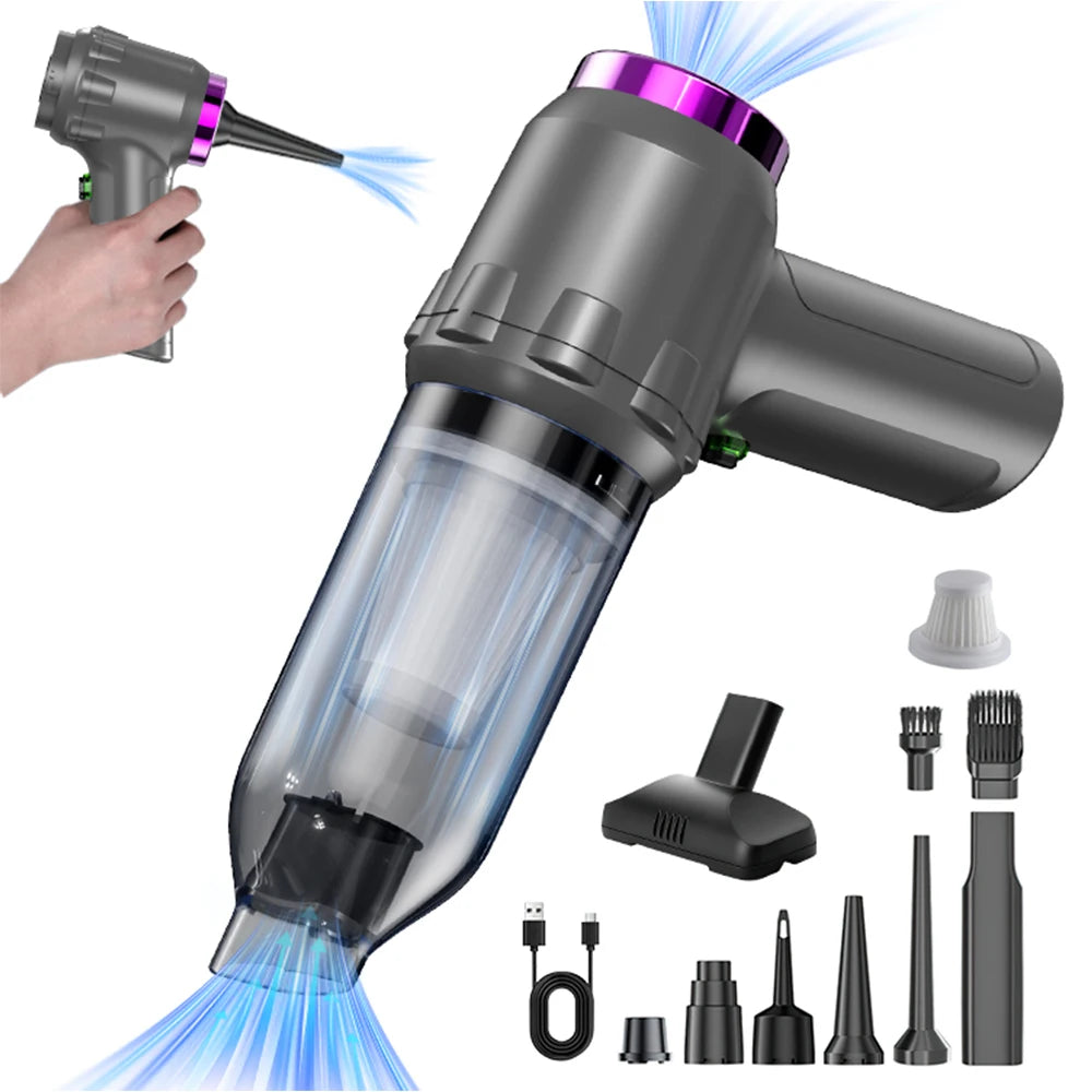 Portable Wireless Car Vacuum Cleaner Rechargeable Handheld Brushless Dust Blower High Power Cleaning Tool for Household Gap Cars