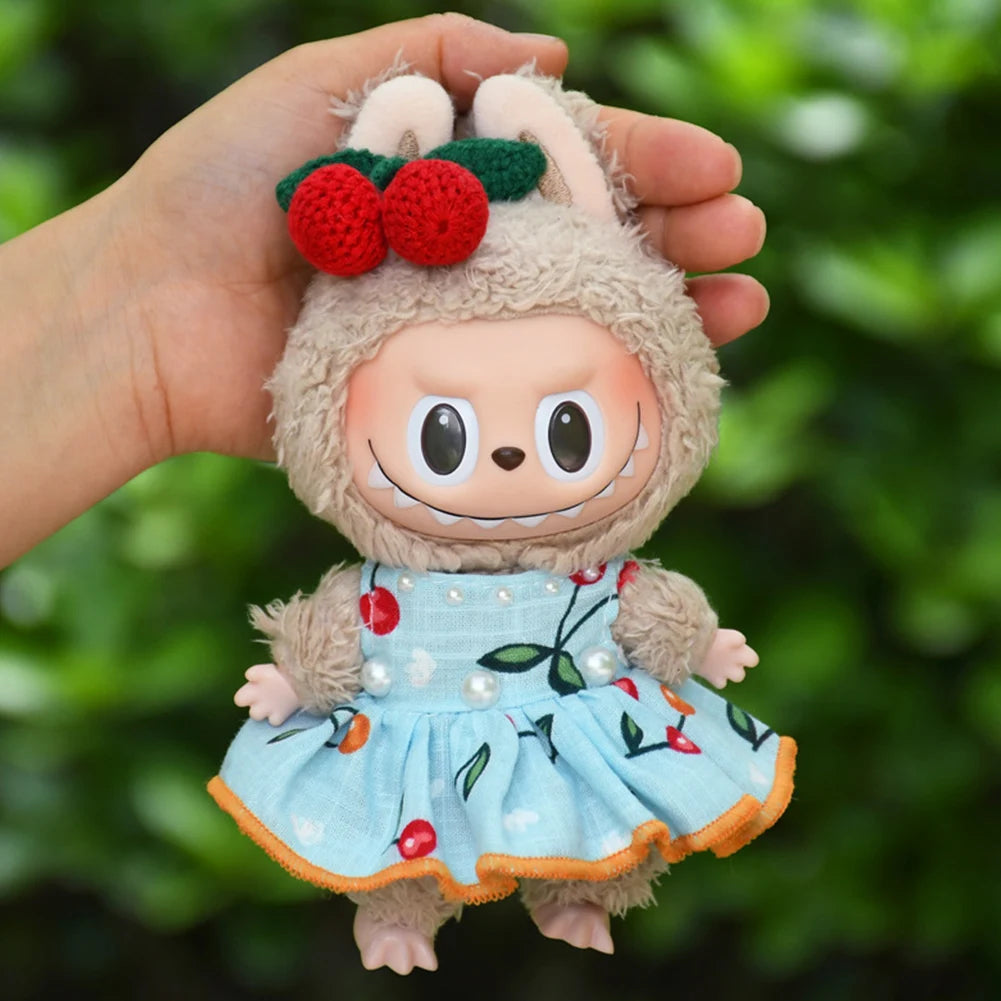 17cm Mini Plush Doll'S Clothes Outfit Accessories For Korea Kpop Exo Labubu I II Idol Dolls sit party overalls Clothing Gift