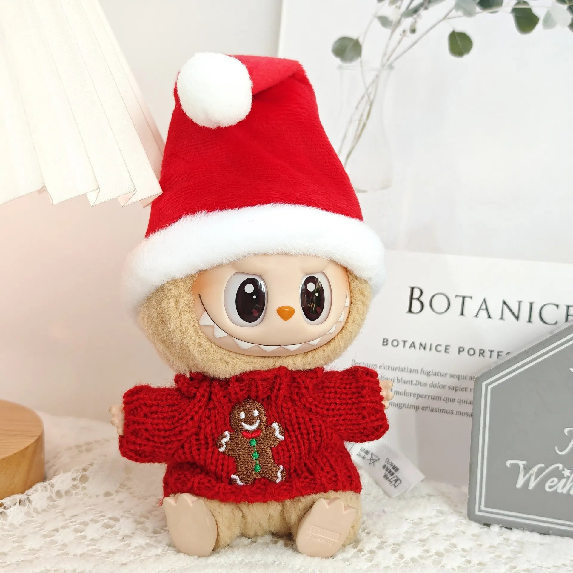 17cm Cute Mini Plush Doll'S Clothes Outfit Accessories For Korea Kpop Exo Labubu Idol Dolls Christmas Knitted Sweater Kid Gift