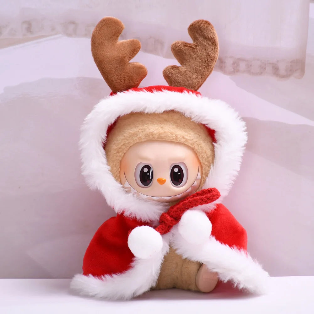 17cm Cute Mini Plush Doll'S Clothes Outfit Accessories For Korea Kpop Exo Labubu Idol Dolls Christmas Knitted Sweater Kid Gift