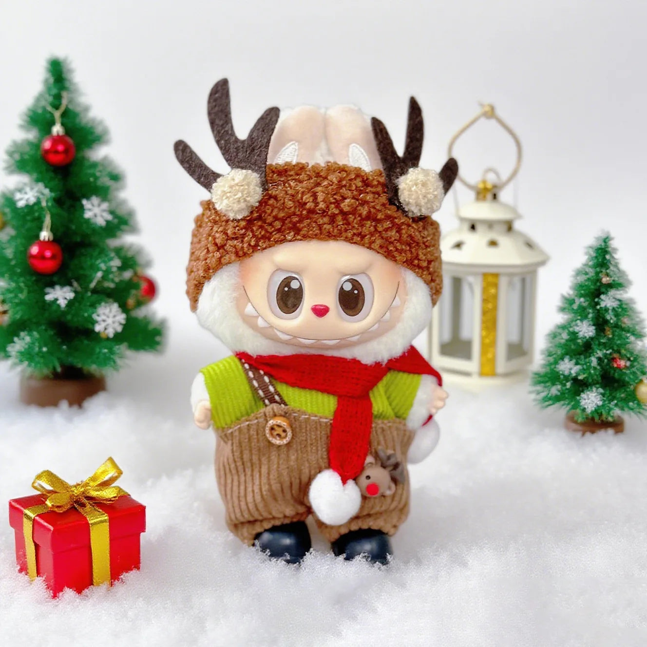 17cm Cute Mini Plush Doll'S Clothes Outfit Accessories For Korea Kpop Exo Labubu Idol Dolls Christmas Knitted Sweater Kid Gift