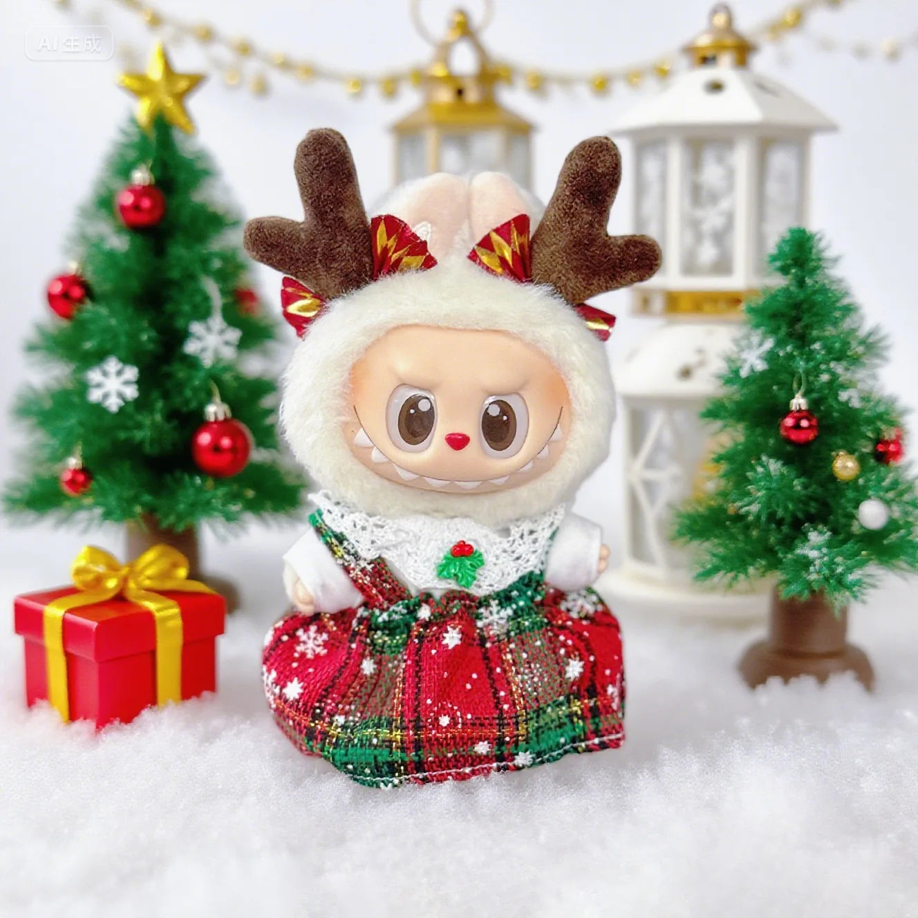 17cm Cute Mini Plush Doll'S Clothes Outfit Accessories For Korea Kpop Exo Labubu Idol Dolls Christmas Knitted Sweater Kid Gift