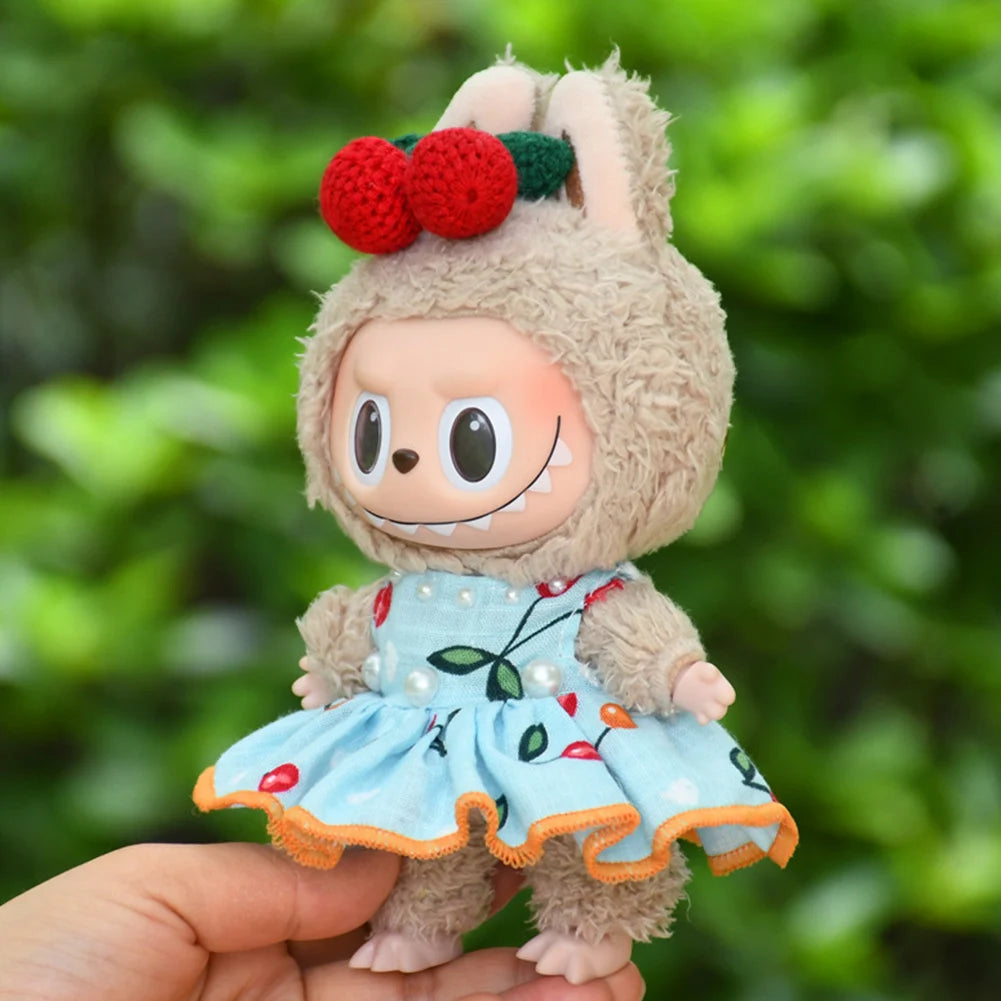 17cm Mini Plush Doll'S Clothes Outfit Accessories For Korea Kpop Exo Labubu I II Idol Dolls sit party overalls Clothing Gift