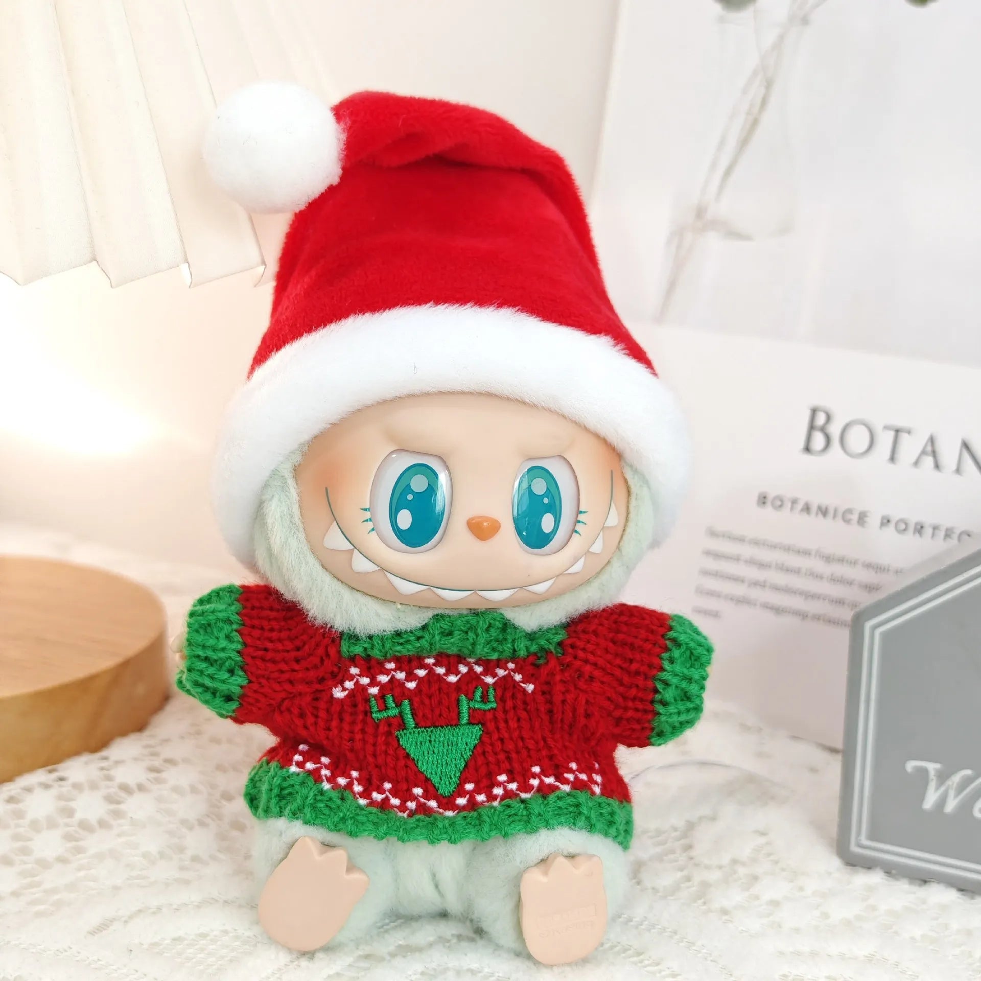 17cm Cute Mini Plush Doll'S Clothes Outfit Accessories For Korea Kpop Exo Labubu Idol Dolls Christmas Knitted Sweater Kid Gift
