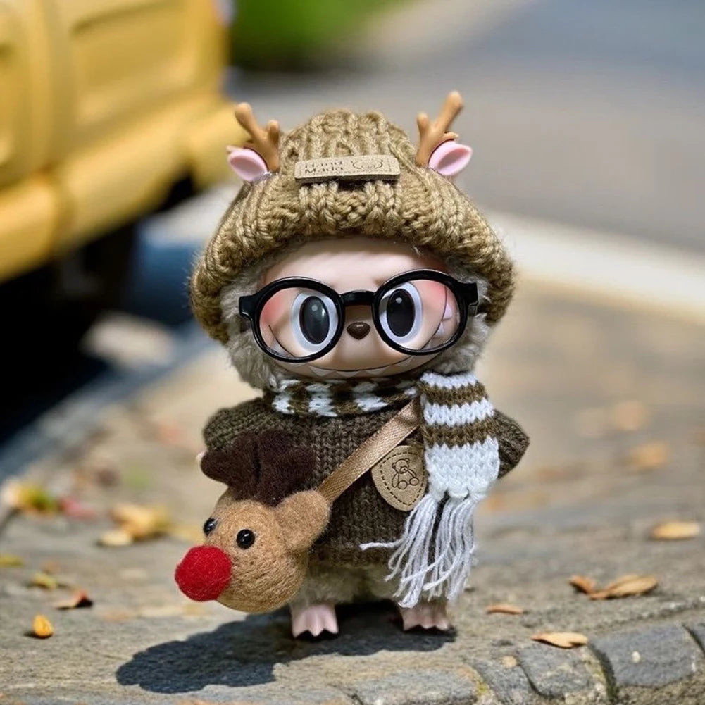 17cm Mini Plush Doll'S Clothes Outfit Accessories For Korea Kpop Exo Labubu I II Idol Dolls sit party overalls Clothing Gift