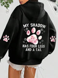 Pet - Inspired Pure Cotton Hoodie Featuring Sakura Paw Prints and Sweet Text - Charming Fashion Choice Stylish Option Pet Owners