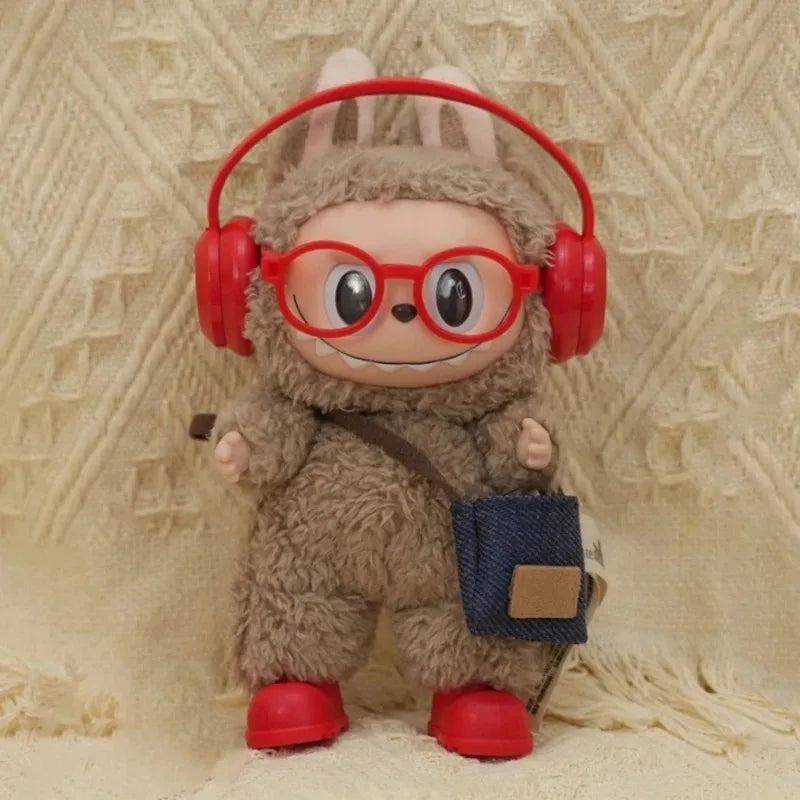17cm Mini Plush Doll'S Clothes Outfit Accessories For Korea Kpop Exo Labubu Idol Dolls Macaron overalls Clothing Gift