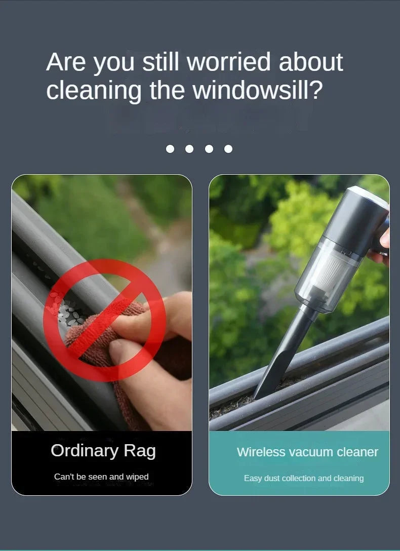 Car Vacuum Cleaner Wireless Multi-Functional Handheld Portable Car Vacuum Cleaner Rechargeable High Power Blow Suction Function