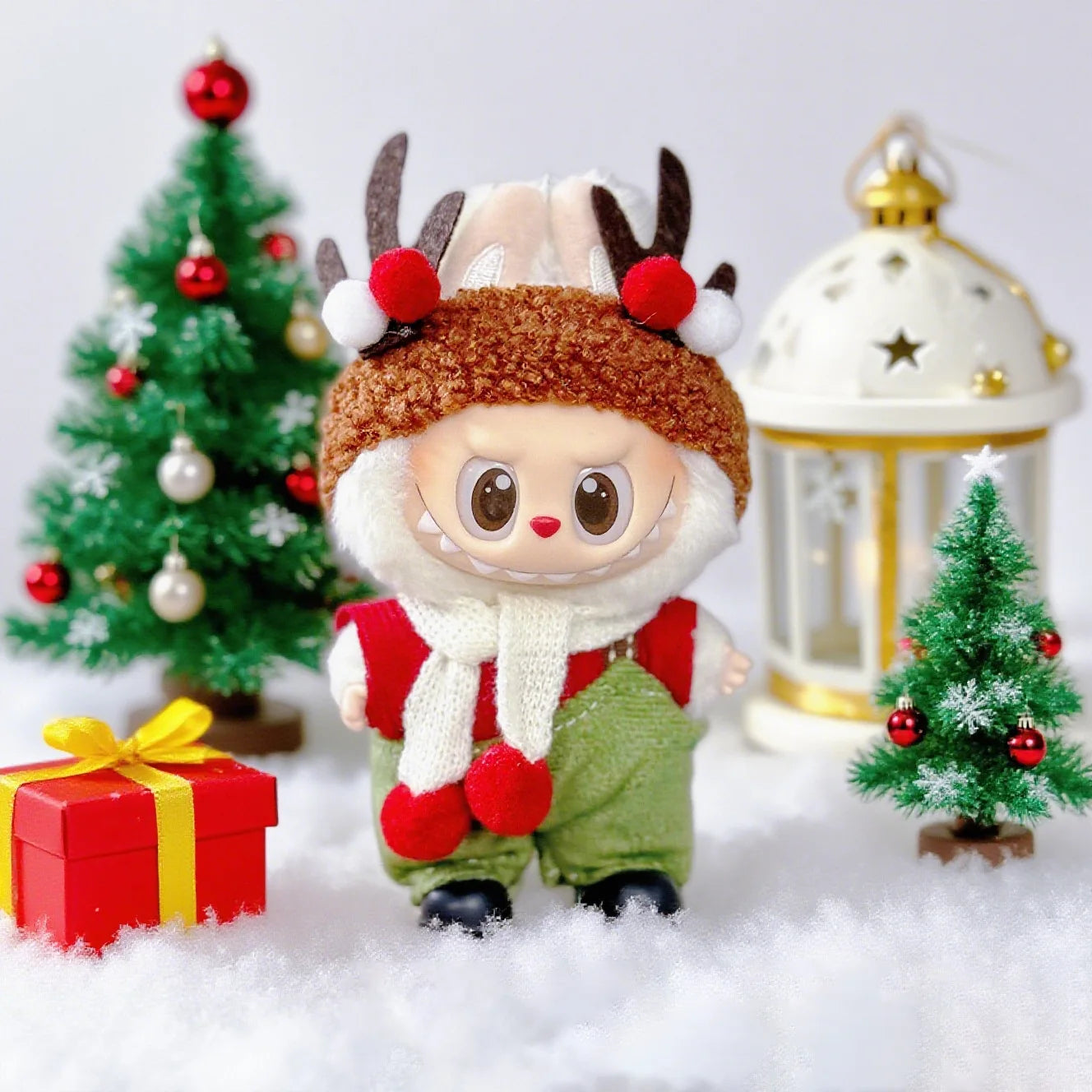 17cm Cute Mini Plush Doll'S Clothes Outfit Accessories For Korea Kpop Exo Labubu Idol Dolls Christmas Knitted Sweater Kid Gift