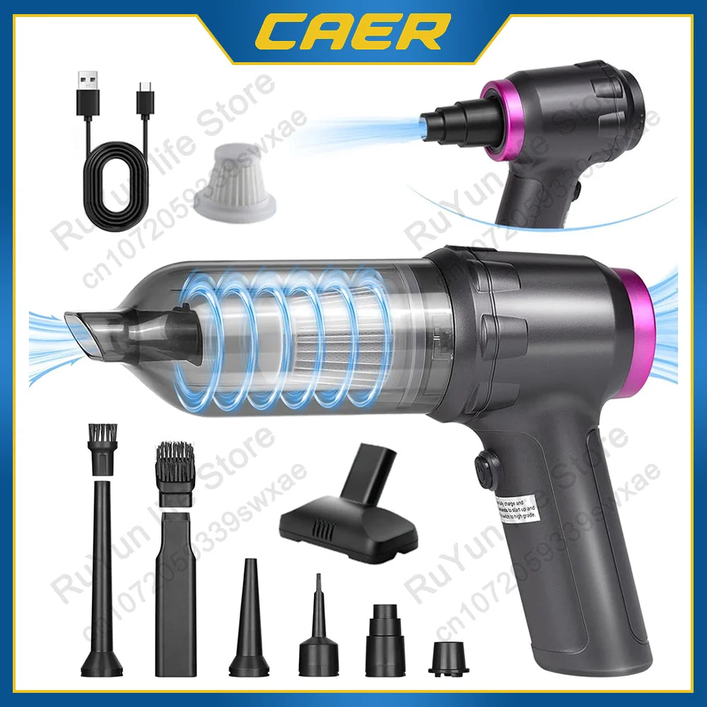 Portable Wireless Car Vacuum Cleaner Rechargeable Handheld Brushless Dust Blower High Power Cleaning Tool for Household Gap Cars