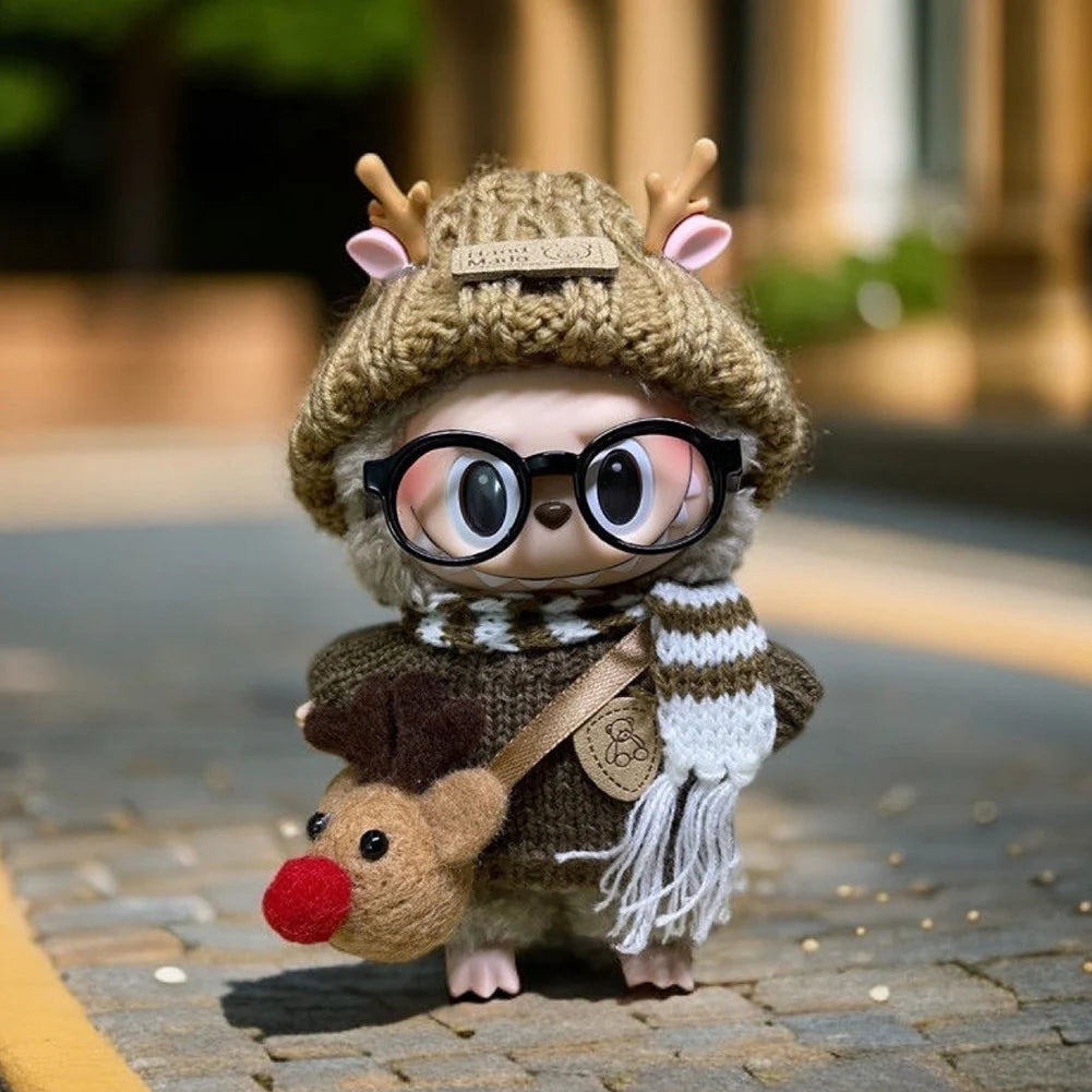 17cm Mini Plush Doll'S Clothes Outfit Accessories For Korea Kpop Exo Labubu I II Idol Dolls sit party overalls Clothing Gift
